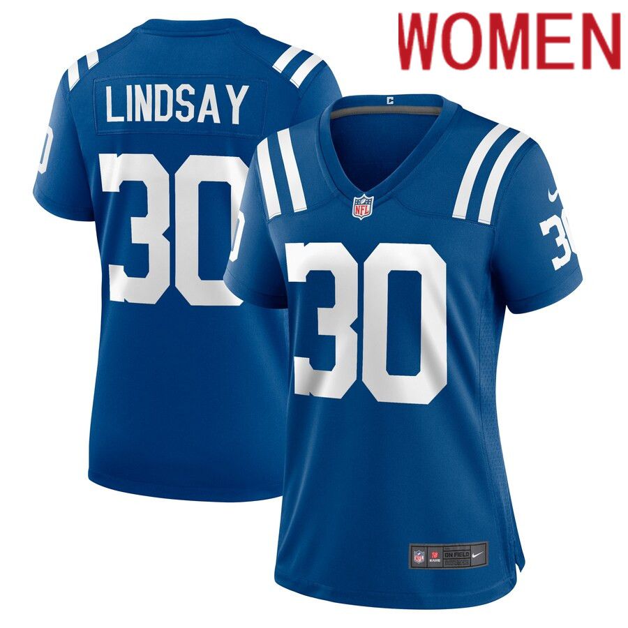Women Indianapolis Colts #30 Phillip Lindsay Nike Royal Game Player NFL Jersey